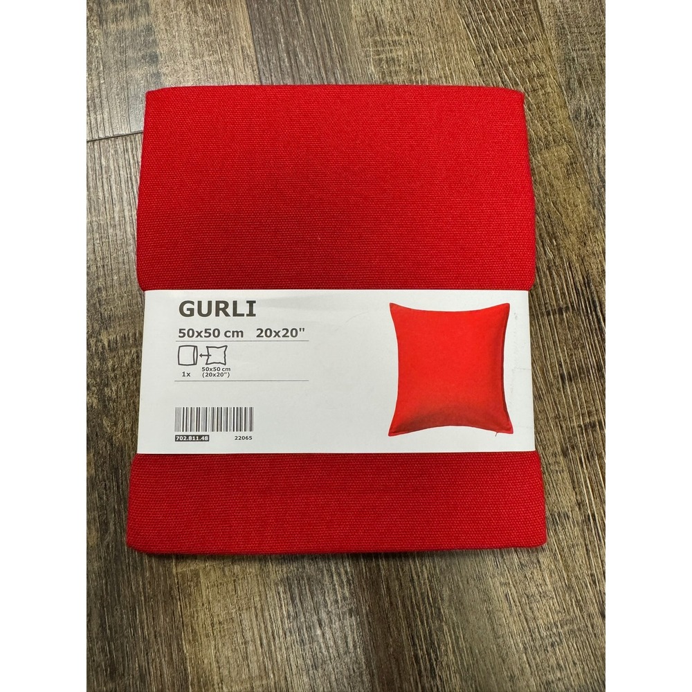 IKEA Gurli Cushion Cover 20x20 Red Excellent Solid Cotton Woven 702.811.48